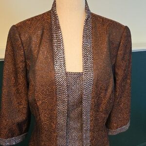 CARMEN MARC VALVO Metallic 3 Piece Evening Set